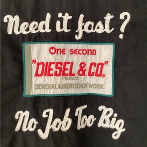 Extremely Rare Diesel Armless Snap front Shirt with Embroidery. Size Large